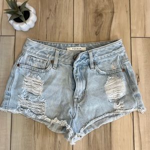 ☀️ PacSun High Rise festival jean shorts size 22